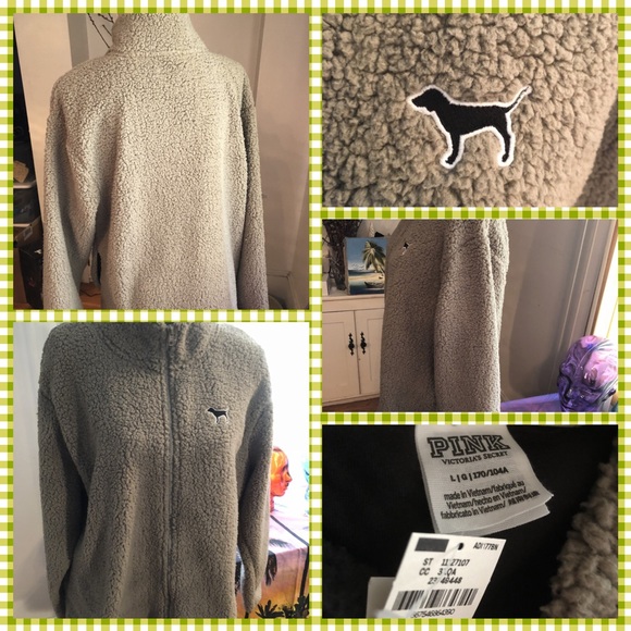 PINK Victoria's Secret Jackets & Blazers - BNWT Pink VS Full Zip Boyfriend Sherpa Jacket